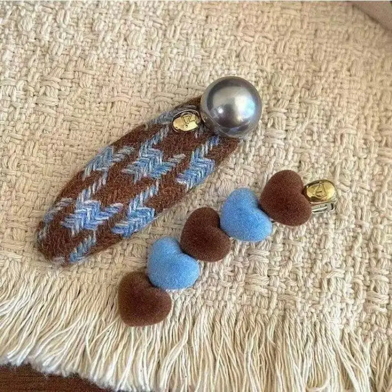 Oferta: 2 Piezas de Pasadores de Pelo con Diseño de Cuadros Maillard para Mujeres y Niñas, Adornos Dulces para el Cabello, Pinzas para el Cabello, Accesorios de Moda para el Cabello