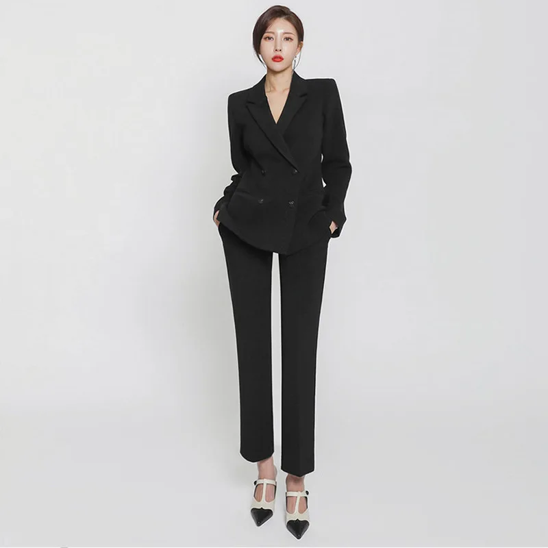 

Fashion Korean Style Slim Fit Slimming Elegant Dongdaemun Suit Set Women Professional Commuter Spring and Autumn New Work Suit