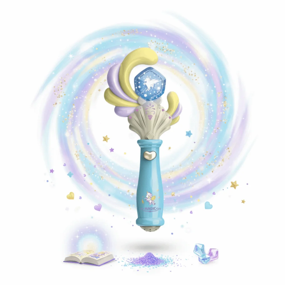 With Music Magic Wand Flash Rotating With Light Princess Wand Changing Device Snowflake Light Fairy Wand Children Play