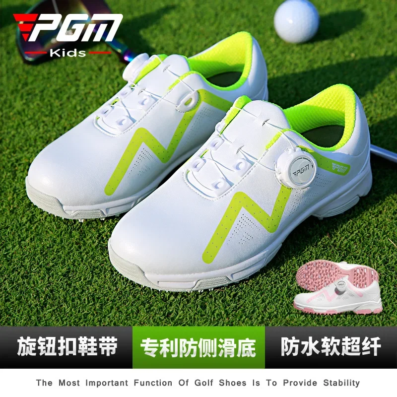 

PGM Children's Golf Shoes Teenage Casual Sports Kids Sneakers Quick Lacing Breathable Waterproof Non-Slip Wholesale