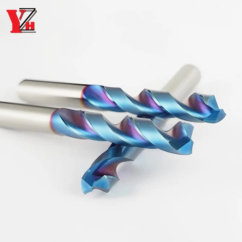 YZH Carbide Twist Drill Total Length 60mm Solid Tungsten Bits HRC50/55/65 CNC Straight Handle Drilling Hole For Metal Iron Steel