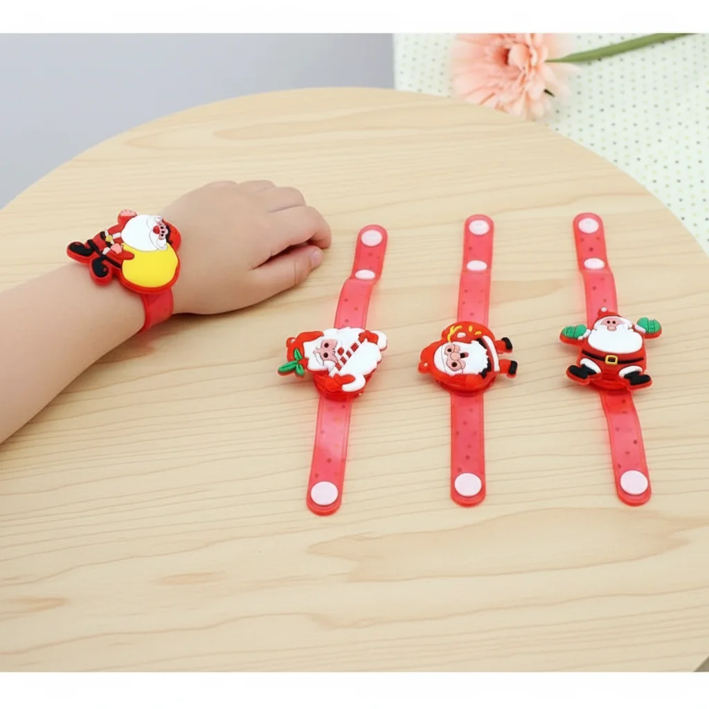 3 Pcs Plastic LED Light Up Bracelets Cartoon Glowing Effect Wristbands Adjustable Glowing Bracelets Event Kindergarten Gift