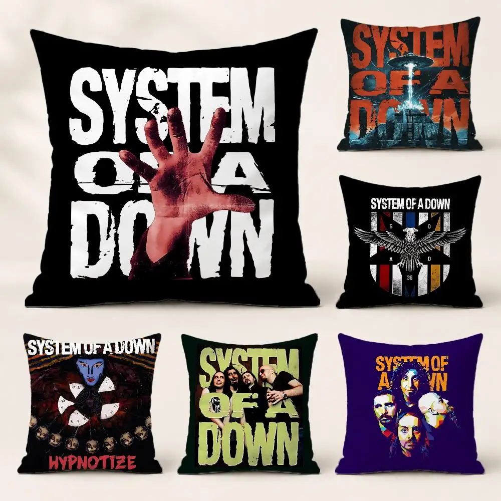 band System of a Down Cushion Cover Washable Soft Thick Cushion Cover Decorative Pillowcase for Sofa Living Room Home