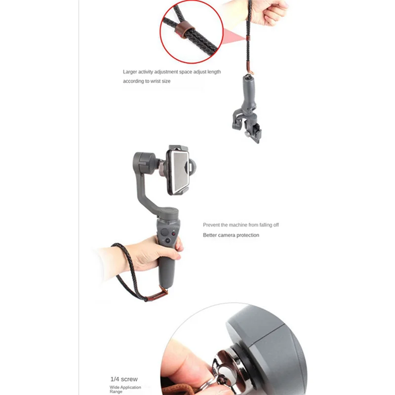 DJI OM 시리즈 휴대폰 PTZ/Insta360 X3/Glopro 휴대용 카메라 팔찌, 손실 방지, RopeABGI