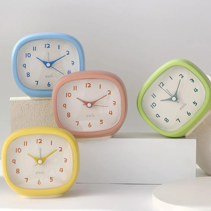 Cutelife INS Cute Yellow Plastic Small Alarm Clock Retro Bedside Wake Up Table Clock Desk Digital Bedroom Children Alarm Clocks