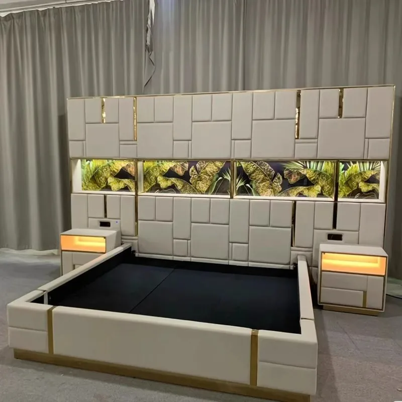 Luxury Bed Modern Classic Turkish king Size Bedroom Italian Style Comfortable Bedroom Furniture Set Luxury Super king Size Bed