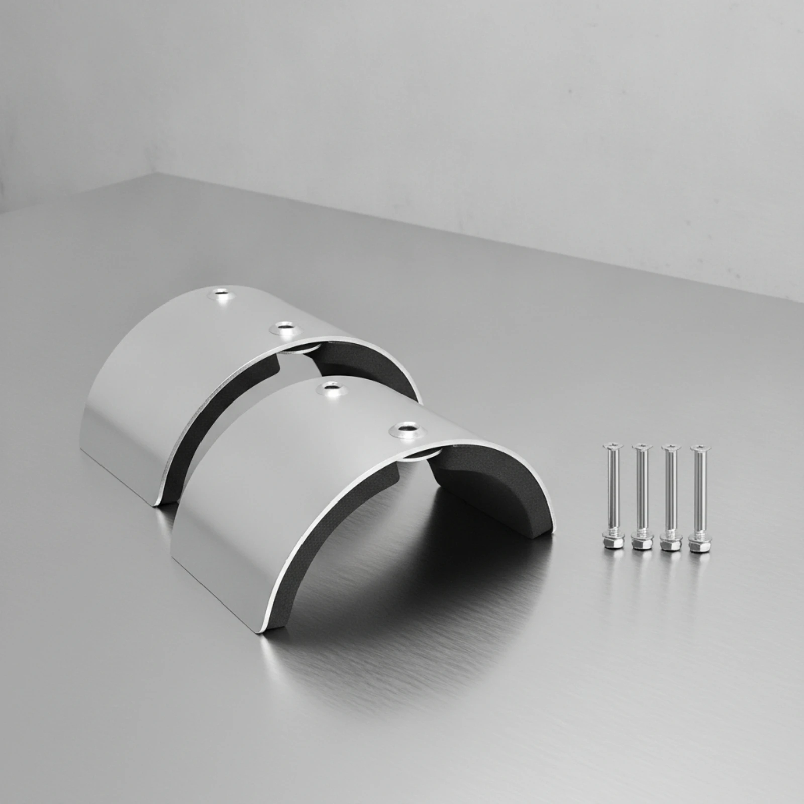2 Pieces Stilt Leg Cuff Plate Powder-Coated Arched Aluminum Footrest with Foam Padding for Construction Workers