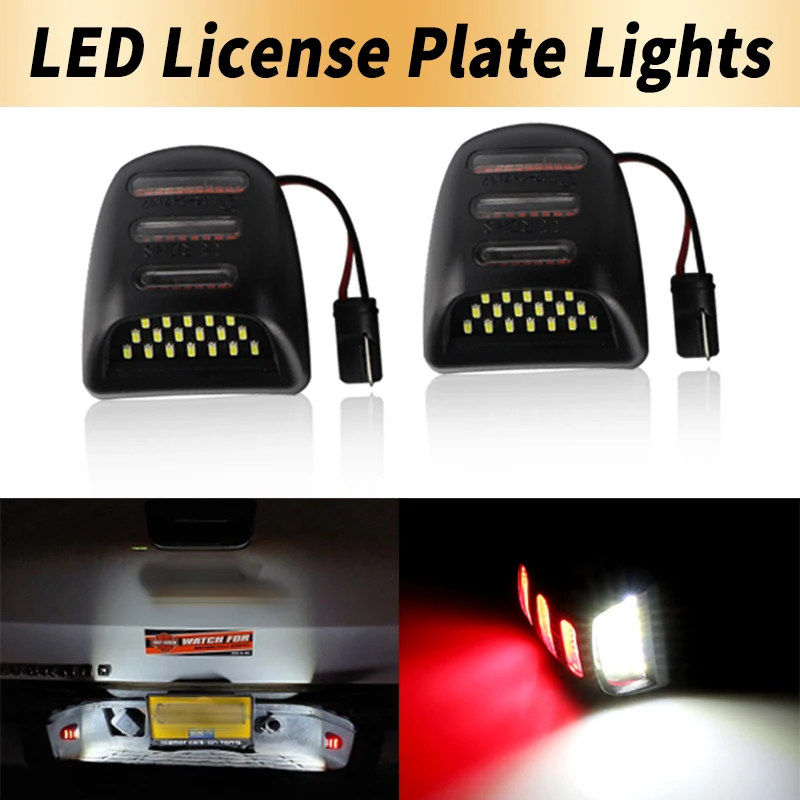 2PCS LED License Plate Lights Canbus For Cadillac Escalade 02-06 ​For Chevy Silverado For GMC Sierra 1500 Yukon Car Accessories