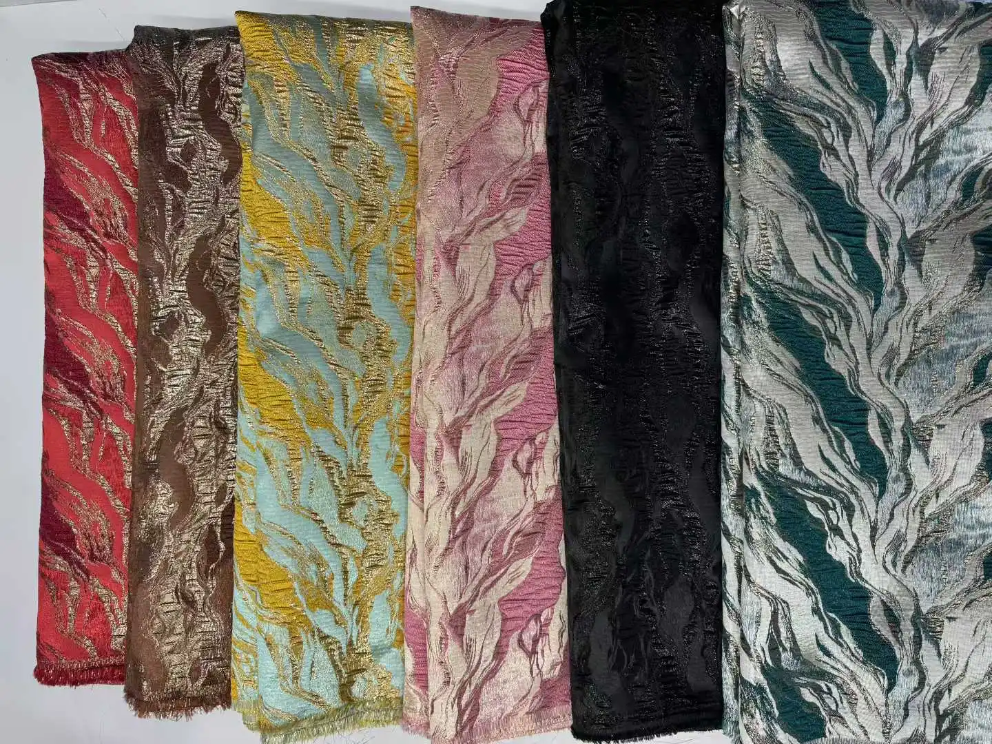 Nigerian Brocade Lace Fabric High Quality African Gild Jacquard Lace Fabric Luxury for Sewing Evening Party Dresses,5Yard SZ1638