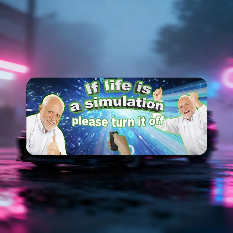 

Если жизнь — это симуляция, пожалуйста, выключите — забавная виниловая наклейка-мем на бампер, водонепроницаемая, для автомобиля