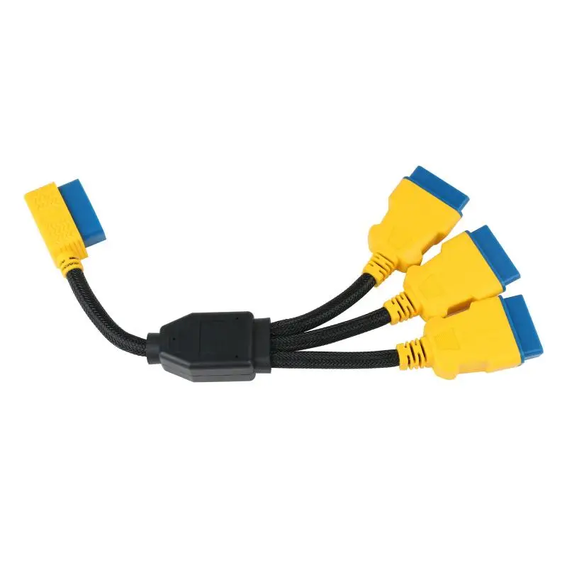 OBD2 wire, three-point extension cable, car computer connection cable, conversion plug separator, two full 16-pin, 16-pin