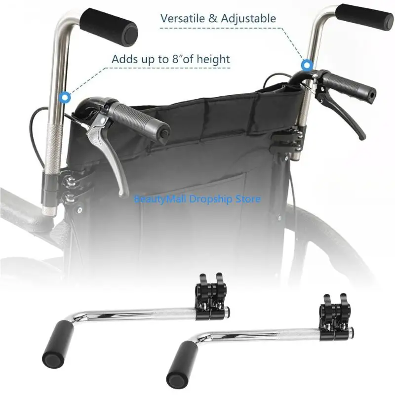40JD Two-Piece Wheelchair Handle Extensions for Assisted Pushing Use