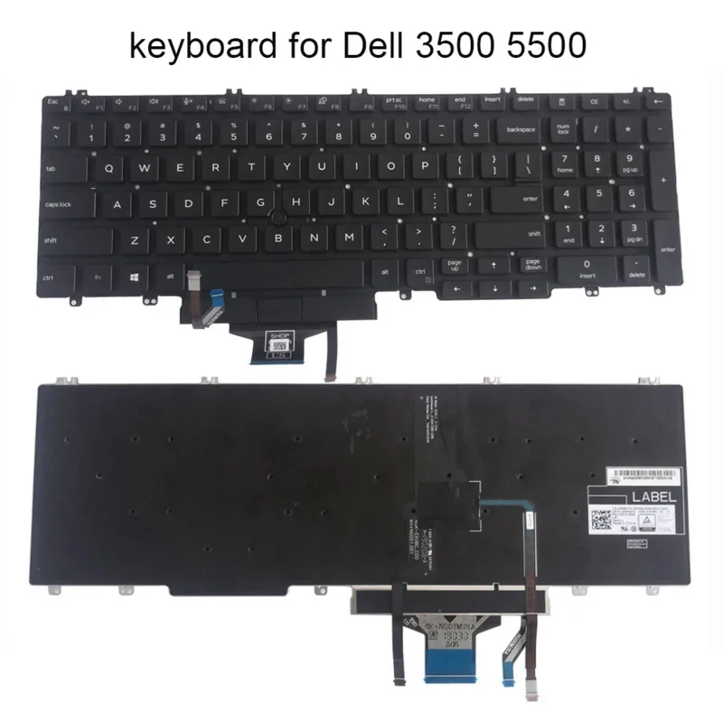 

English Backlit keyboard for Dell Latitude 5500 3500 5501 Precision 3540 3541 MMH7V 0MMH7V replacement keyboards light pointing