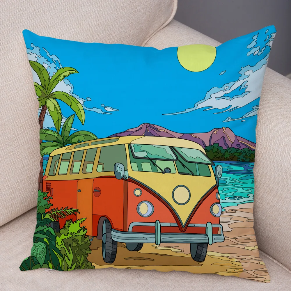 Cartoon huihua printing pattern decorative pillow sleeve  house sofa bedroom car room  case