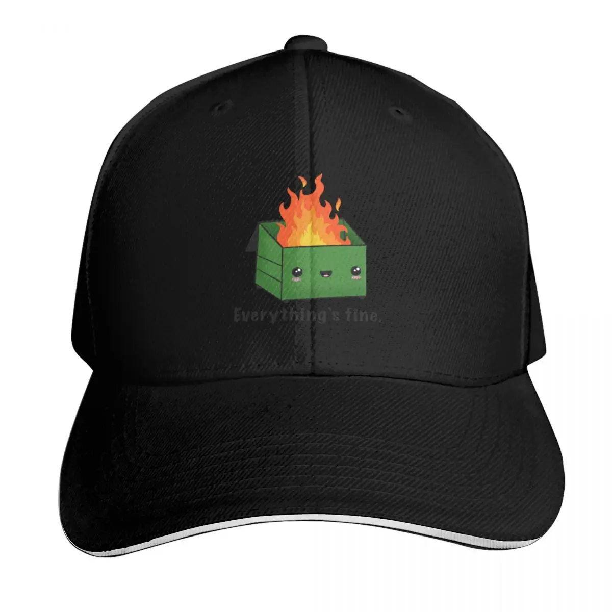 Dumpster Fire Everything's Is Fine Baseball Cap foam party Hat tea Hat Funny hats Golf Hat Man Designer Man Women's