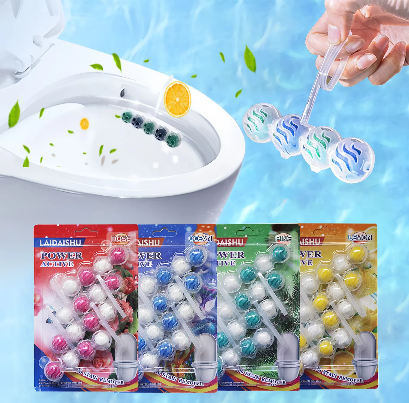 16/12/8/4Pcs Toilet Cleaner Home Fragrance Cleaning Supplies Drain Toilet Hanging Detergent Balls Bathroom WC Perfume Freshener