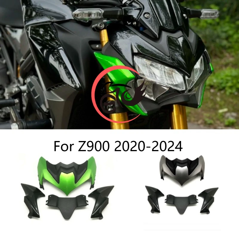 

2024 New Z900 Motorcycle Front Upper Nose Headlight Fairing Cowls Cover Set ABS Painted Fit For Kawasaki Z 900 2020-2022 2023