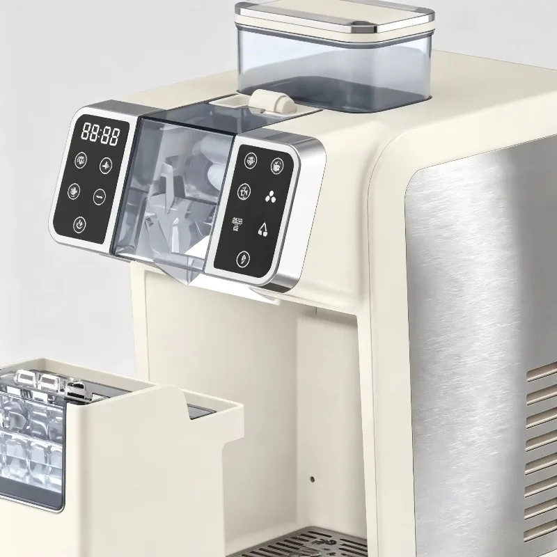 Ice machine, snow and ice smoothie function 2-in-1 compressor 150W desktop self-cleaning portable
