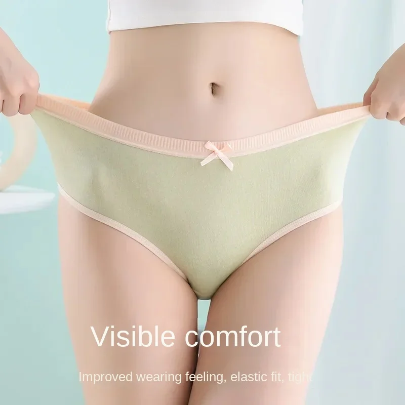 New Fashion and Versatile Japanese Women\'s Panties Student Korean Version of The Girl Breathable Mid-rise Cute Plus-size Briefs