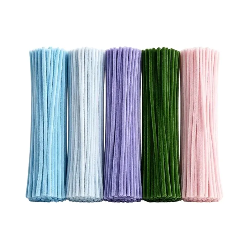 ALIM-DIY Flower Kit 400Pcs Pipe Cleaner Bulk Flower Making Kit With Floral Wires, Plush Twisted Stick view 4