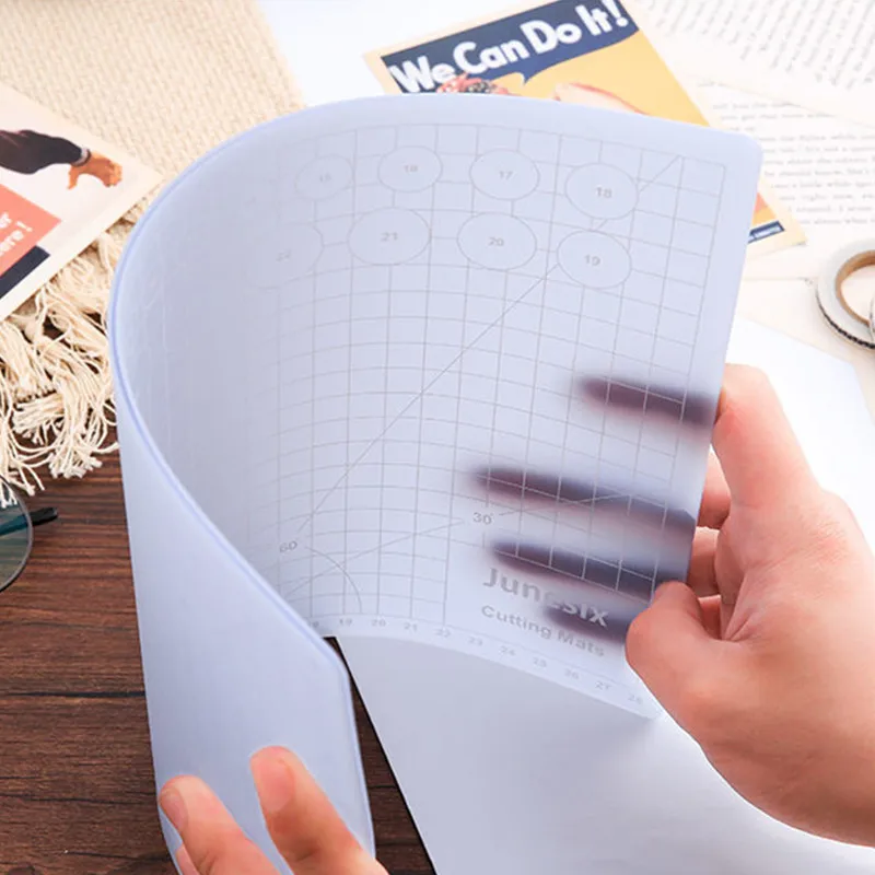 Tapete de corte de PVC translúcido A5, herramienta Manual de goma para tallar papel, almohadilla cortadora, tablero de grabado autocurativo de doble cara
