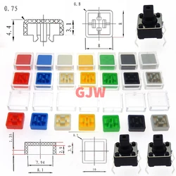 20pcs 6X6X7.3mm Momentary Tactile Tact Touch Micro Push Button Switch +A66 Color Switch Hat, 6*6*7.3mm DIP-4PIN