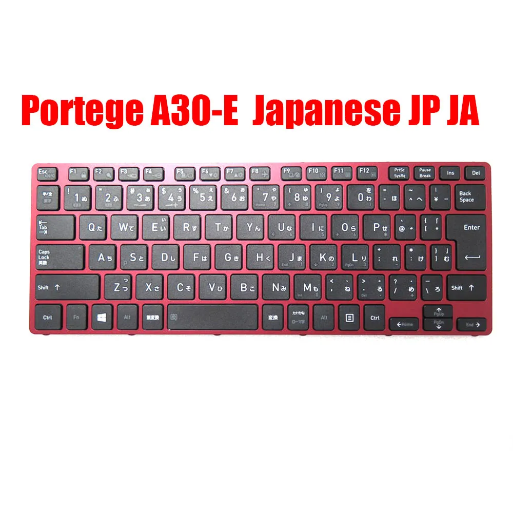 Japanese JP JA Laptop Keyboard For DynaBook For Portege A30-E Black With Red Frame New