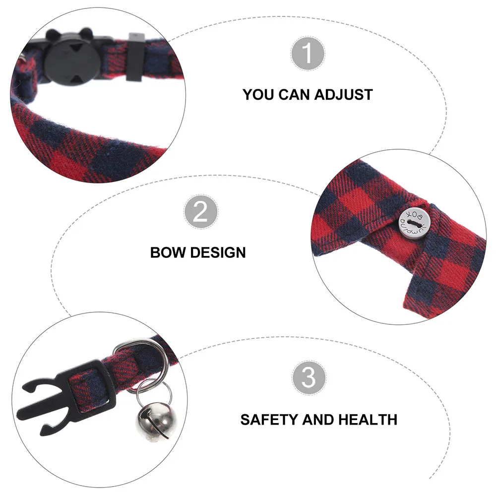 

2pcs Cat Bell Adjustable Kitten Cat Adorable Collar Cute Pet Neck Accessory Decorative Small Pet Collar For Cats Dogs