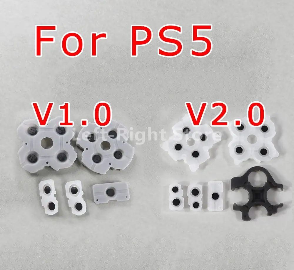 2sets Silicone Conductive Rubber for PlayStation 5 PS5 V1 V2 Controller Adhesive Button Pad Keypad Accessories