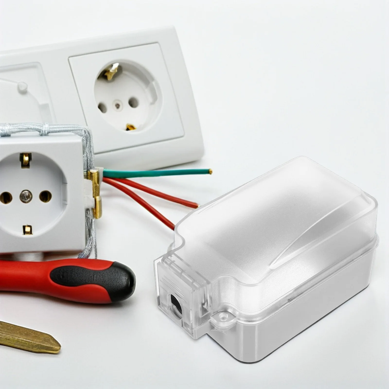 

Waterproof Wall Socket Box Heavy Duty For Outdoor Gardens Patios Beaches Mountains Splash Proof Plug Protector Socket Waterproof