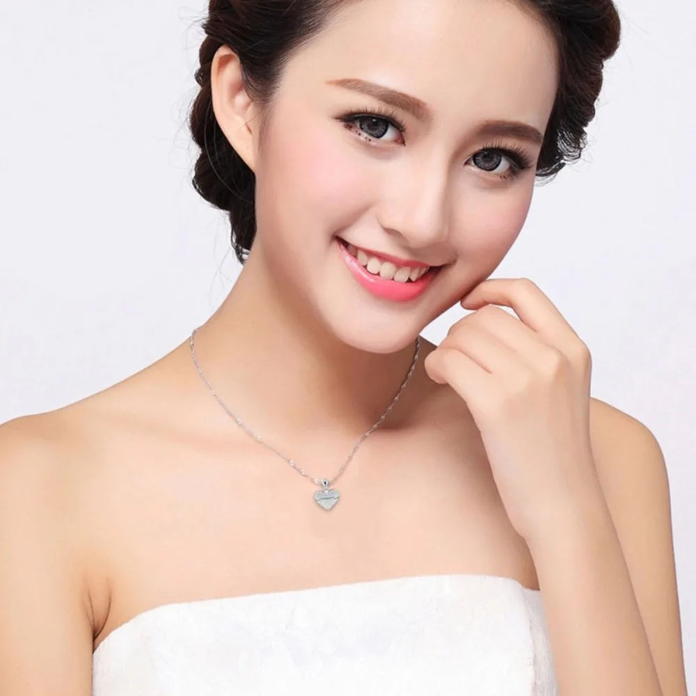 

Mother's Day Gift Creative Heart Necklace Zircon Collarbone Chain