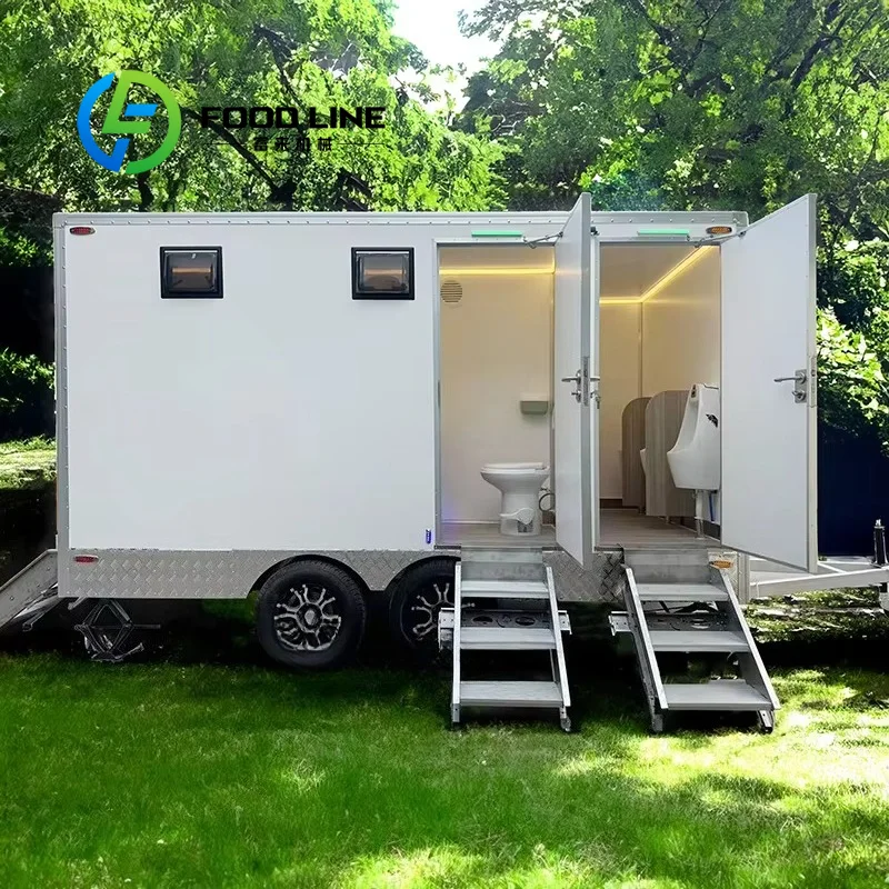 Four Stall Portable Toilet Sturdy Durable Construction For Long Term Use In Construction Camp Scenic Area And Public Place