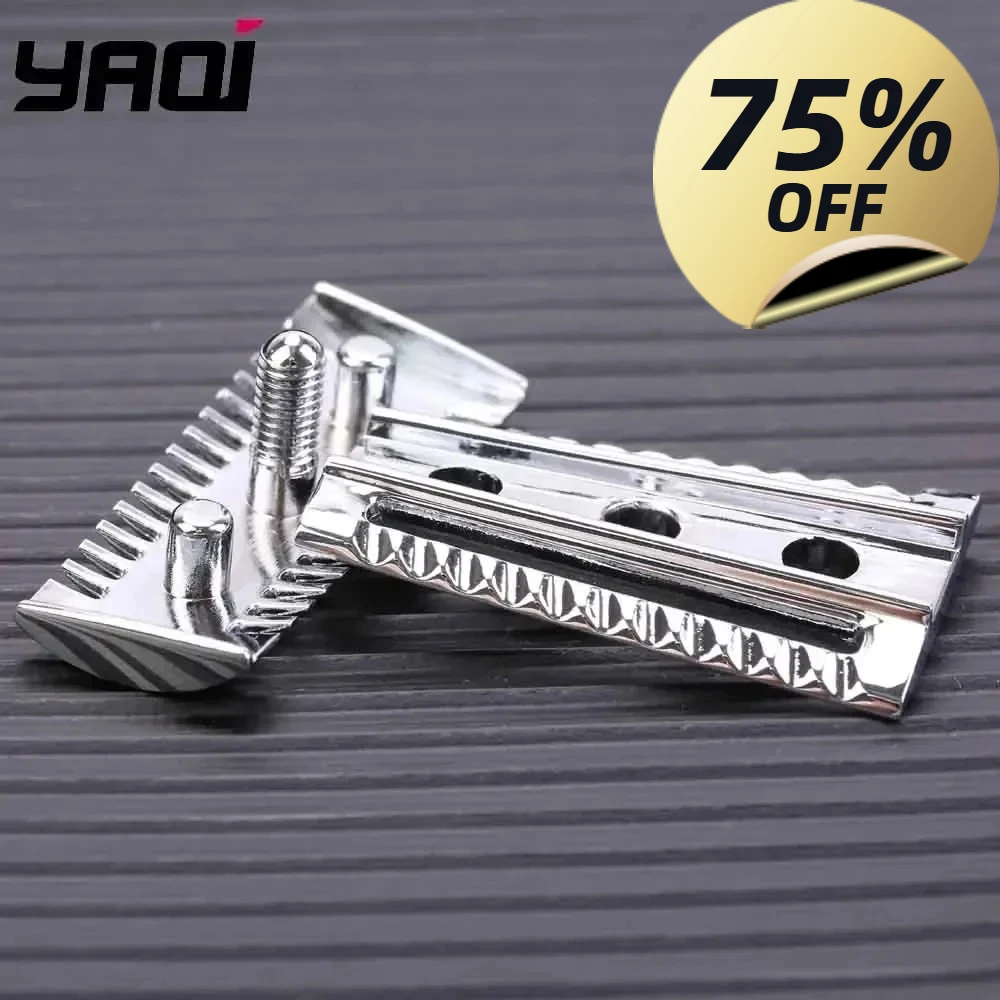 YAQI Razor Head Top Aggressive Chrome Color Double-edged Mens Slant Safety Razor Head Replacement Accessory Christmas Gift