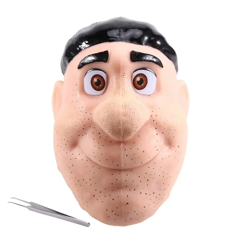 

Decompression Sensory Man Head Pimple Popping With Tweezers For Anxiety Stress Relief Acne Blackhead Removal