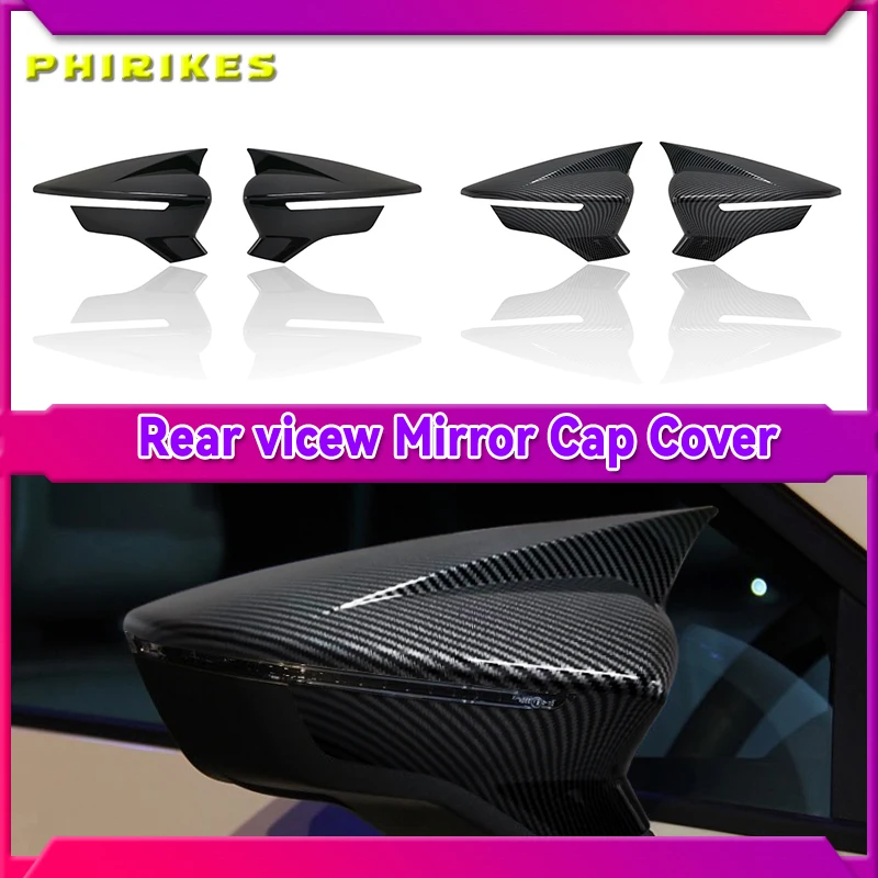 

Black carbon fiber textured car side mirror cover accessory for Seat Leon 5F MK3 ST Cupra 2013-2020 Ibiza MK5 Arona 2017-2018