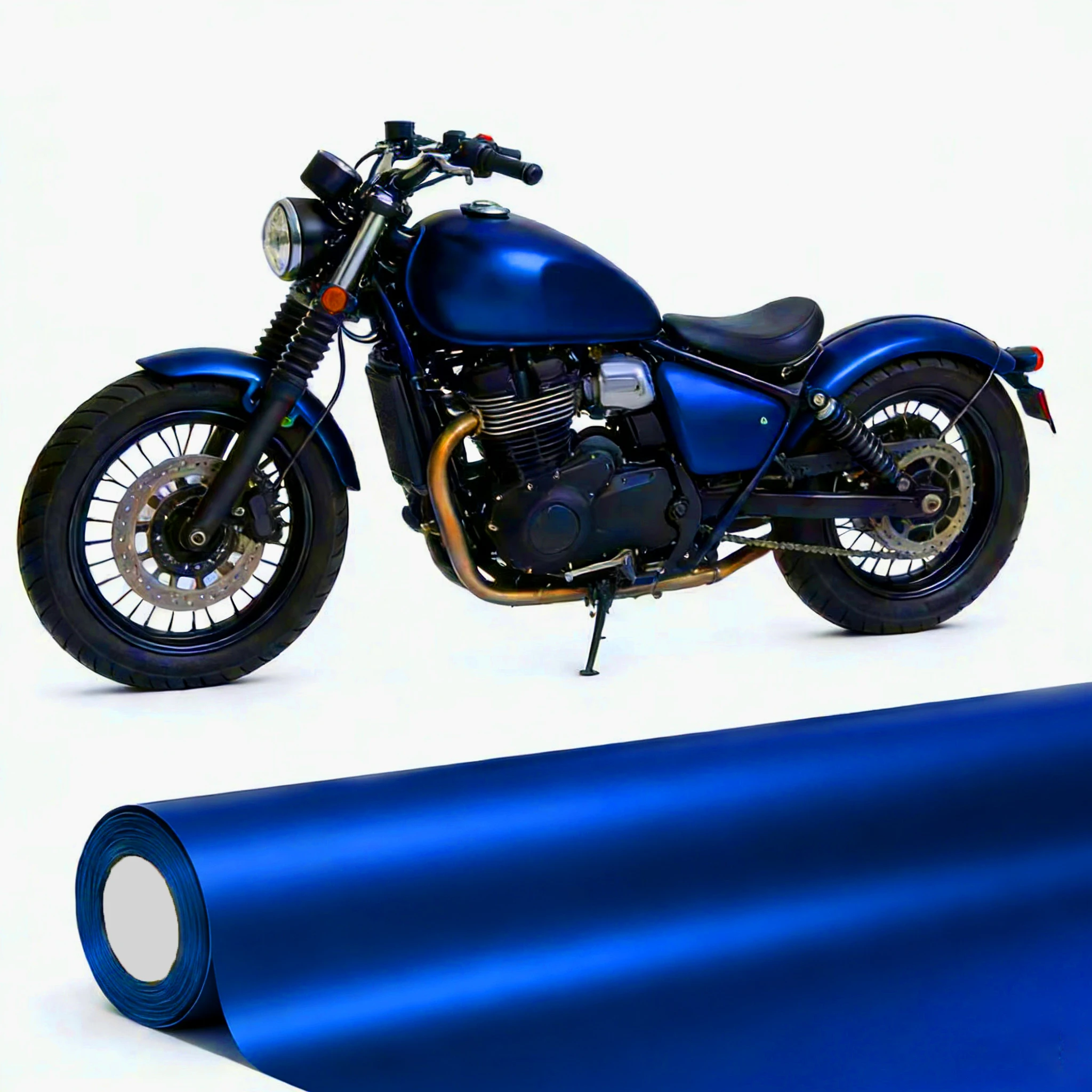 Multiple Colors Matte Satin Chrome Metallic Vinyl Wrap Film Car Motorcycle Bicycle Sticker Decal With Air Release Self Adhesive