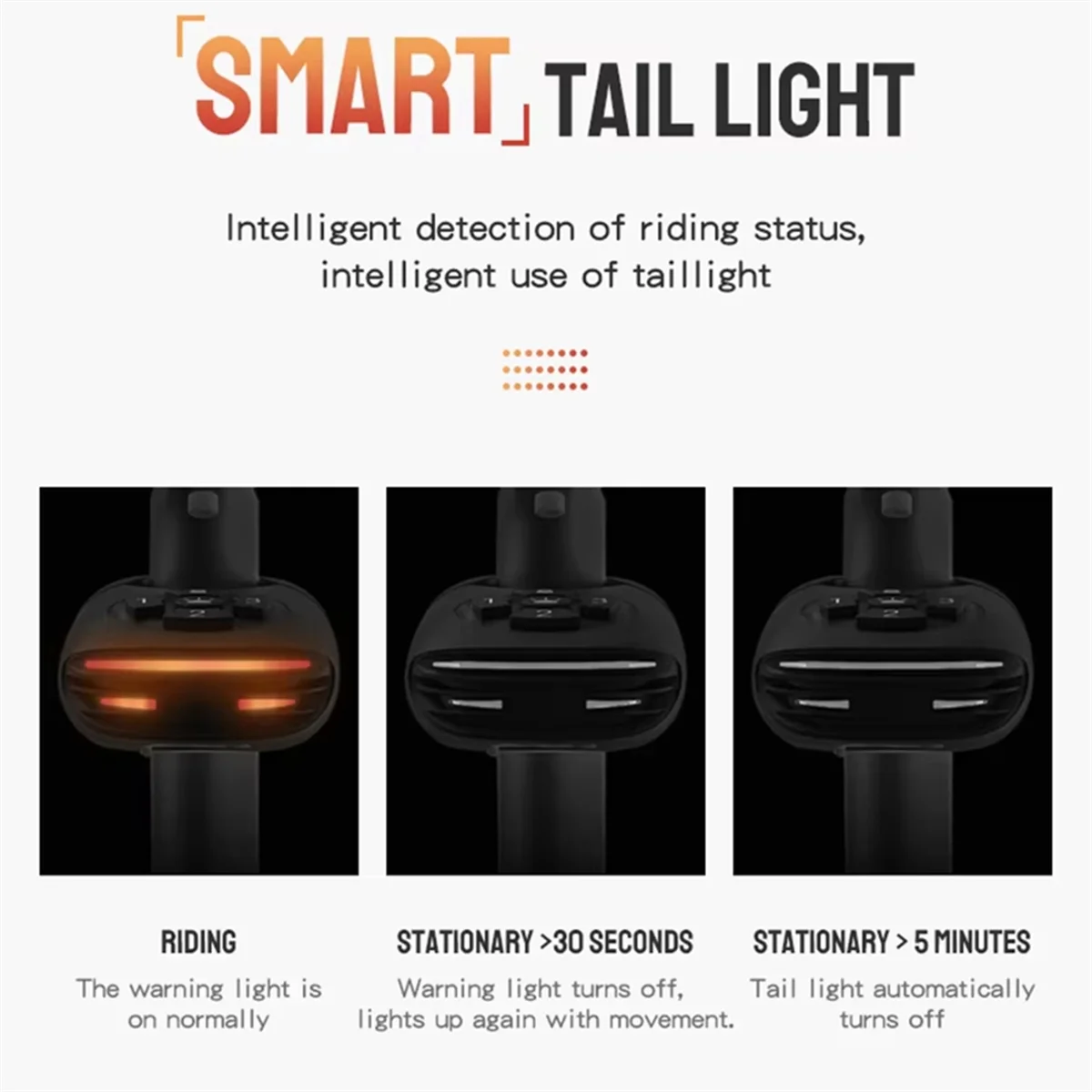 AB52 New Smart Bicycle Alarm Tail Light Waterproof Auto Brake Sensing Taillight Remote Control Motorcycle Security Protection