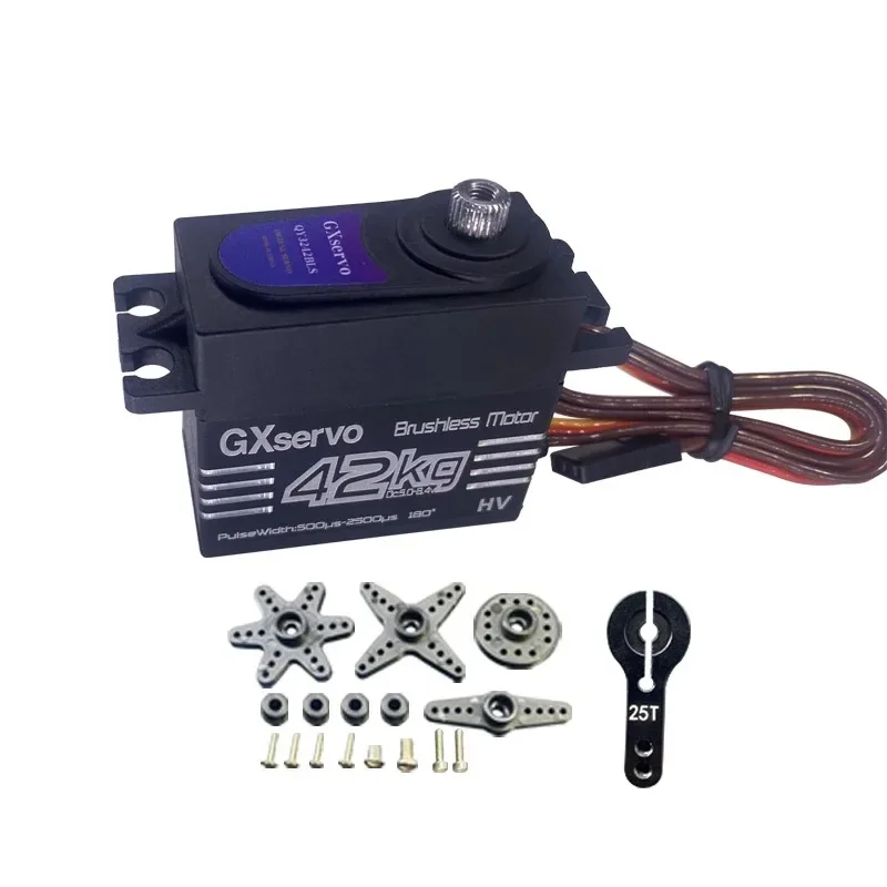 Impermeável sem escova Digital Servo para RC Car, High Torque, DIY remoto Trol, avião, barco, peças robóticas, 42kg, 1/8 Escala, 1/10 Escala, GXservo