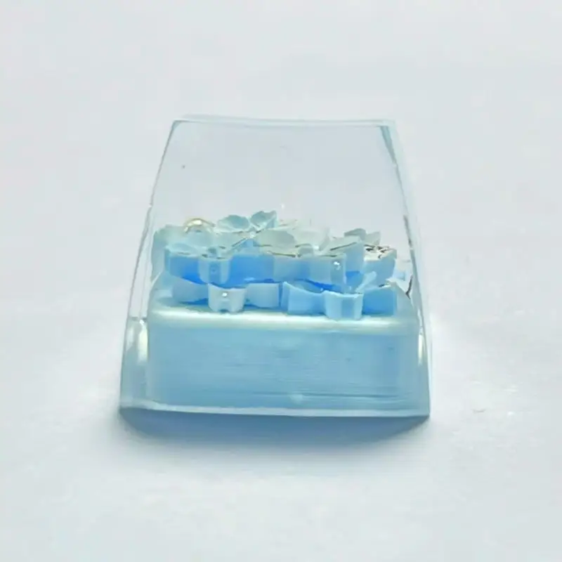 652F Semitransparent 3D Blossomy Rosin Keycaps For Mechanical Keyboards Individualized Desktop Addition