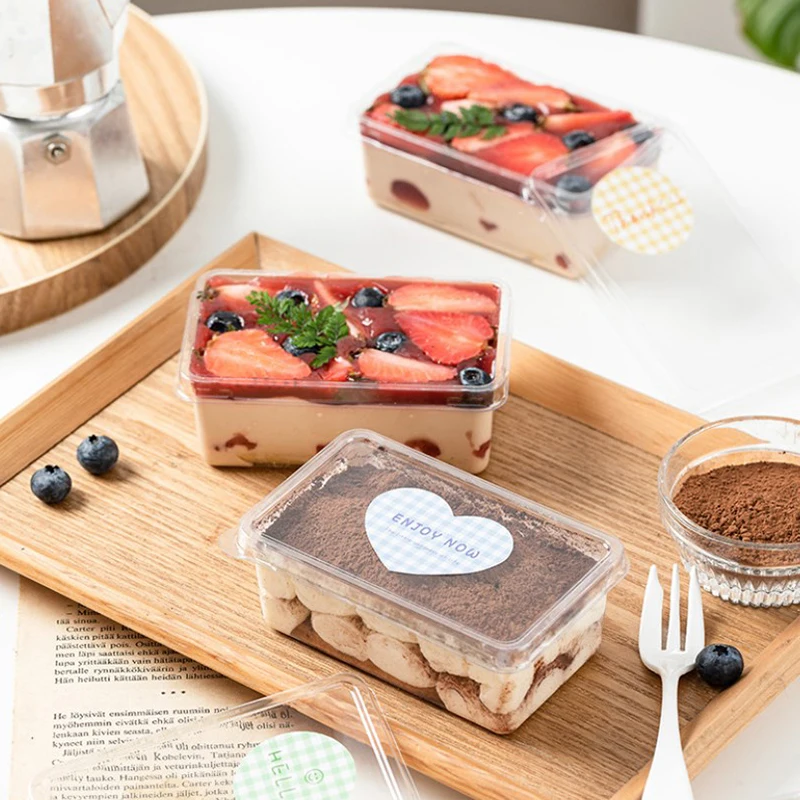 

10pcs Disposible Transparent Plastic Hinged Takeout Containers Food Packaging Boxes Suitable For Desserts Cakes CookiesSalad