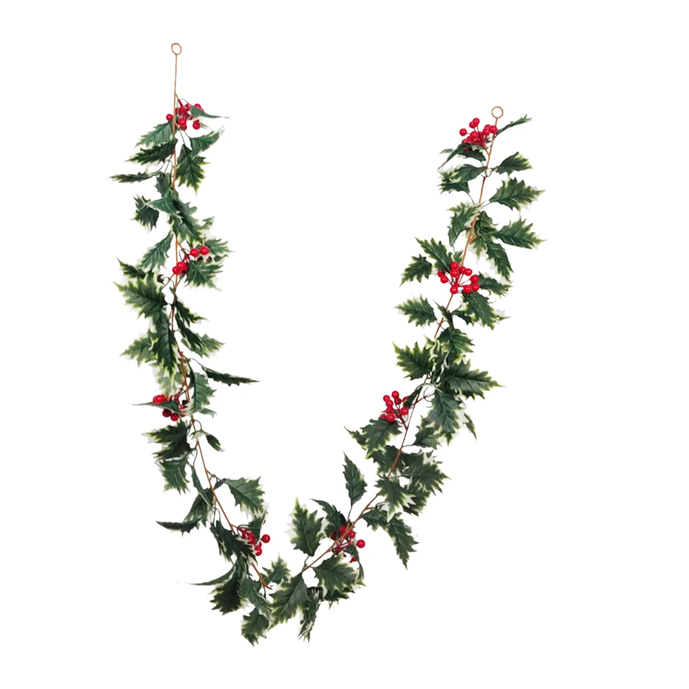 

Christmas Cane Simulation Twine Xmas Hanging Decor Artificial Berry Rattan Winter Festive Door Wall Mantelpiece Foyer Decor