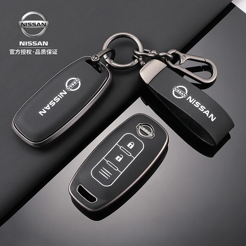 Custodia protettiva per chiave auto in lega di zinco Shell per Nissan Versa Qashqai Maxima Rogue Armada Sentra X-Trail 2/3 pulsanti 2022 2023 Accessori