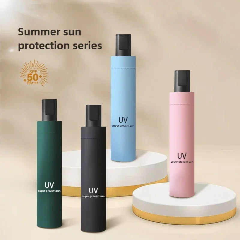 Bestseller UV Protection Folding Umbrella Windproof Dual Use Rain Parasol Large Anti Ultraviolet Portable Black Coating Umbrella