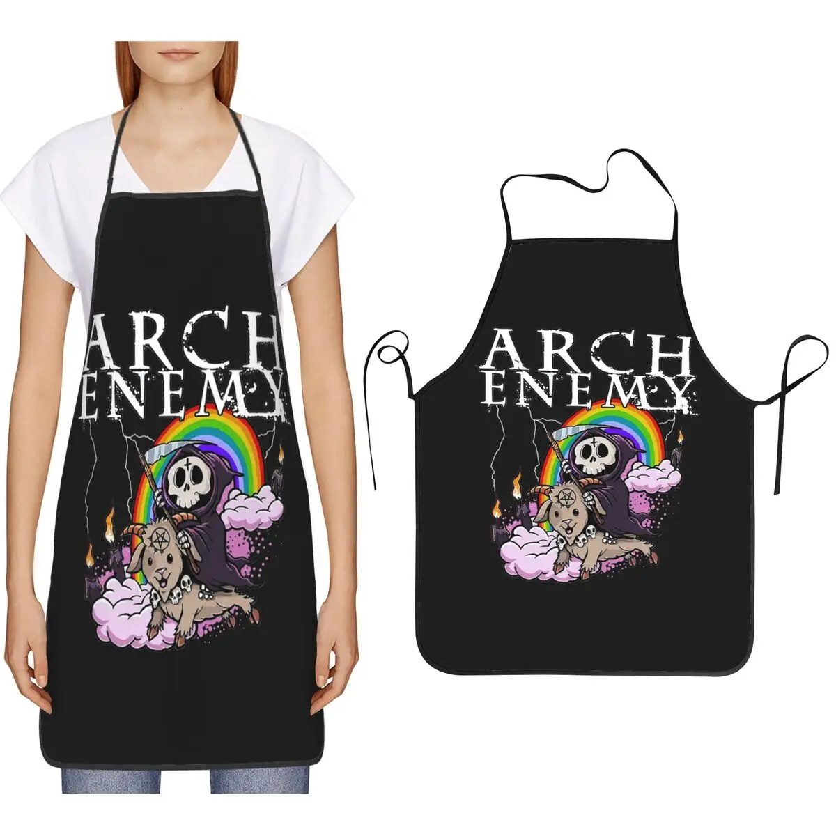Delantales de la banda de música metal Arch Enemy, delantales de cocina para chef, delantales de limpieza de cocina para mujeres y hombres, delantales para pintar