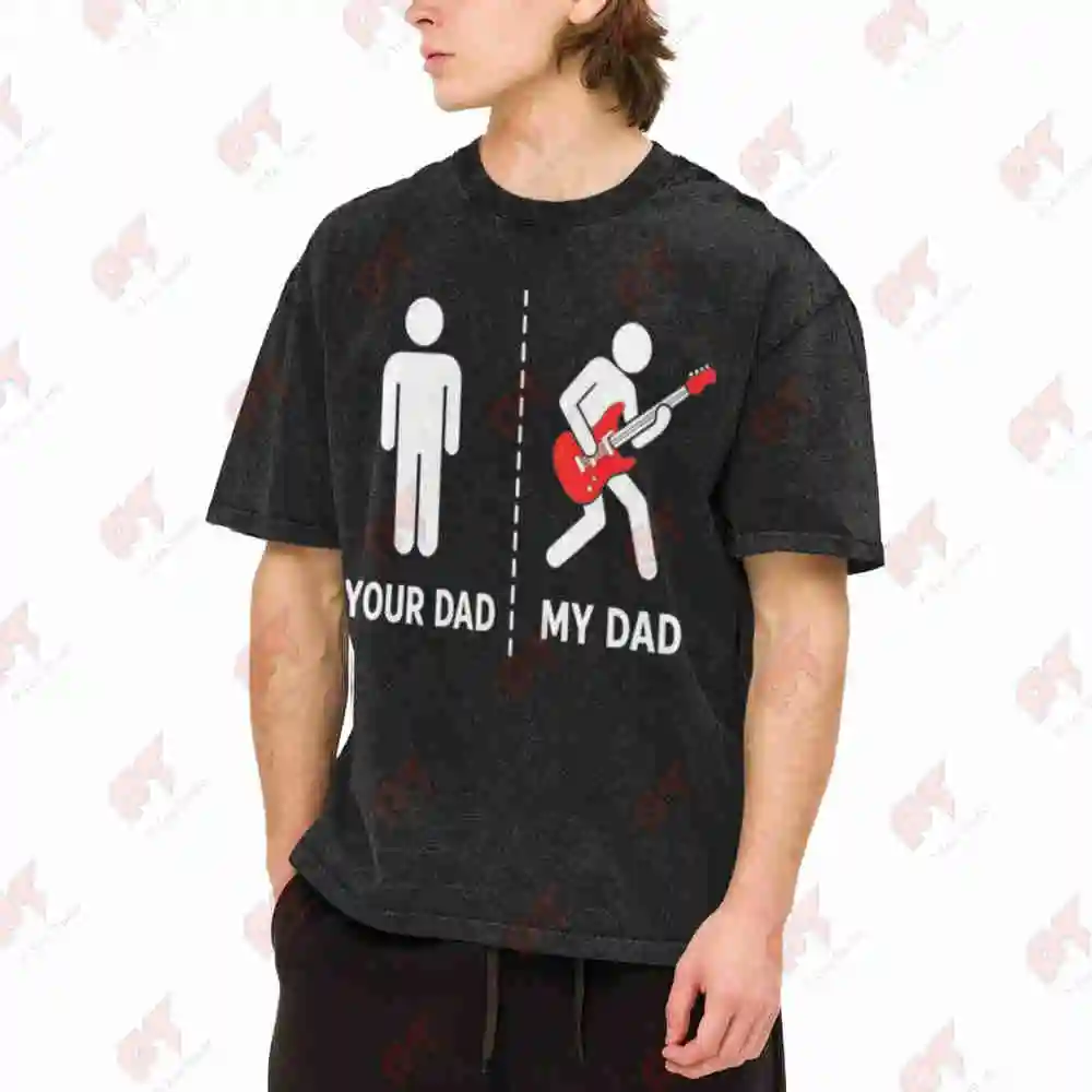 Your Dad Bass Guitar Musician Vintage Washed Tee Pure Cotton T-Shirt