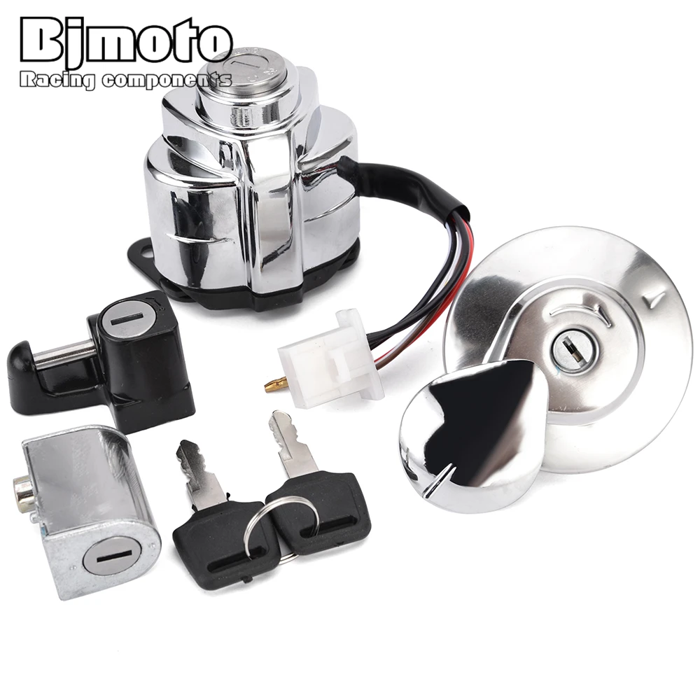 Ignition Switch Fuel Gas Cap Seat Lock Key Kit For Honda VT250 Magna 250 Steed Shadow 400 VT600