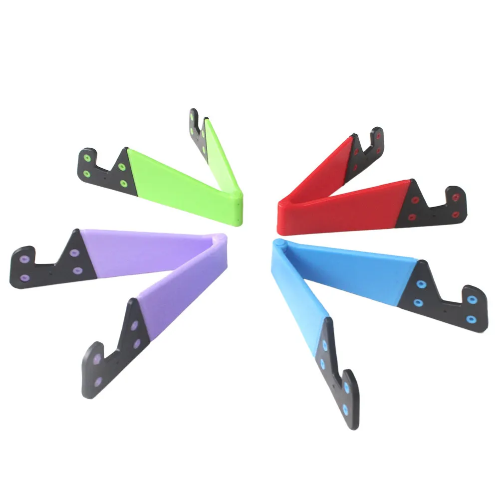 5Pcs Phone Stand Holder Foldable V Shape Hard Plastic Portable Phone Tablet Stand Desktop Mount for Travel Office Coffee Shop
