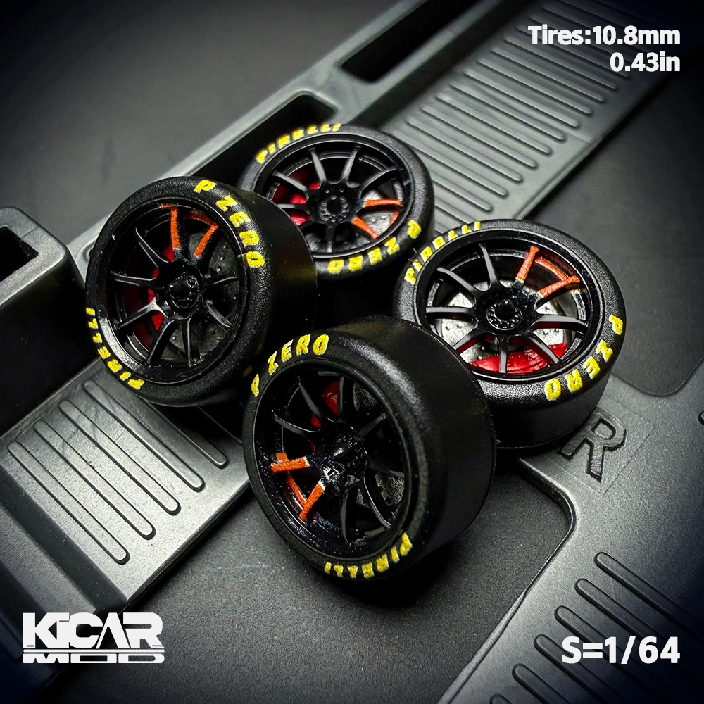 Kicarmod 1/64 Resin "Dove" Center Lock Rennmodell-Räder 10,8 mm mit Gummireifen & dynamischen Lagern für MINIGT 911 R8 – Detail 6