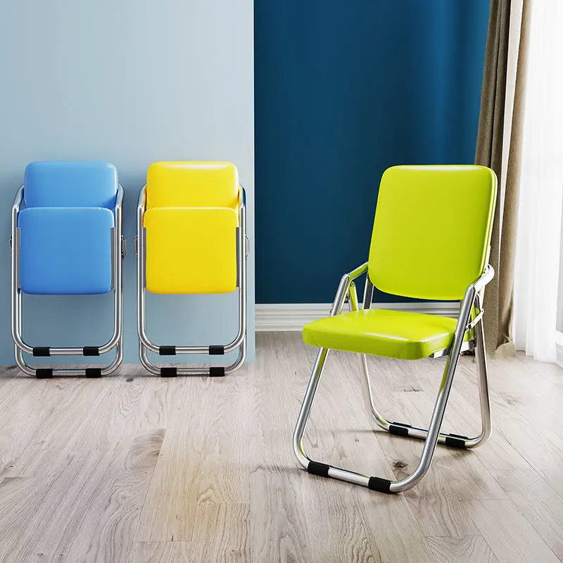Modern Simple Home Folding Dining Chair Computer Chair Comfortable Long Sitting Chair Comfortable Office Stool Back Chair