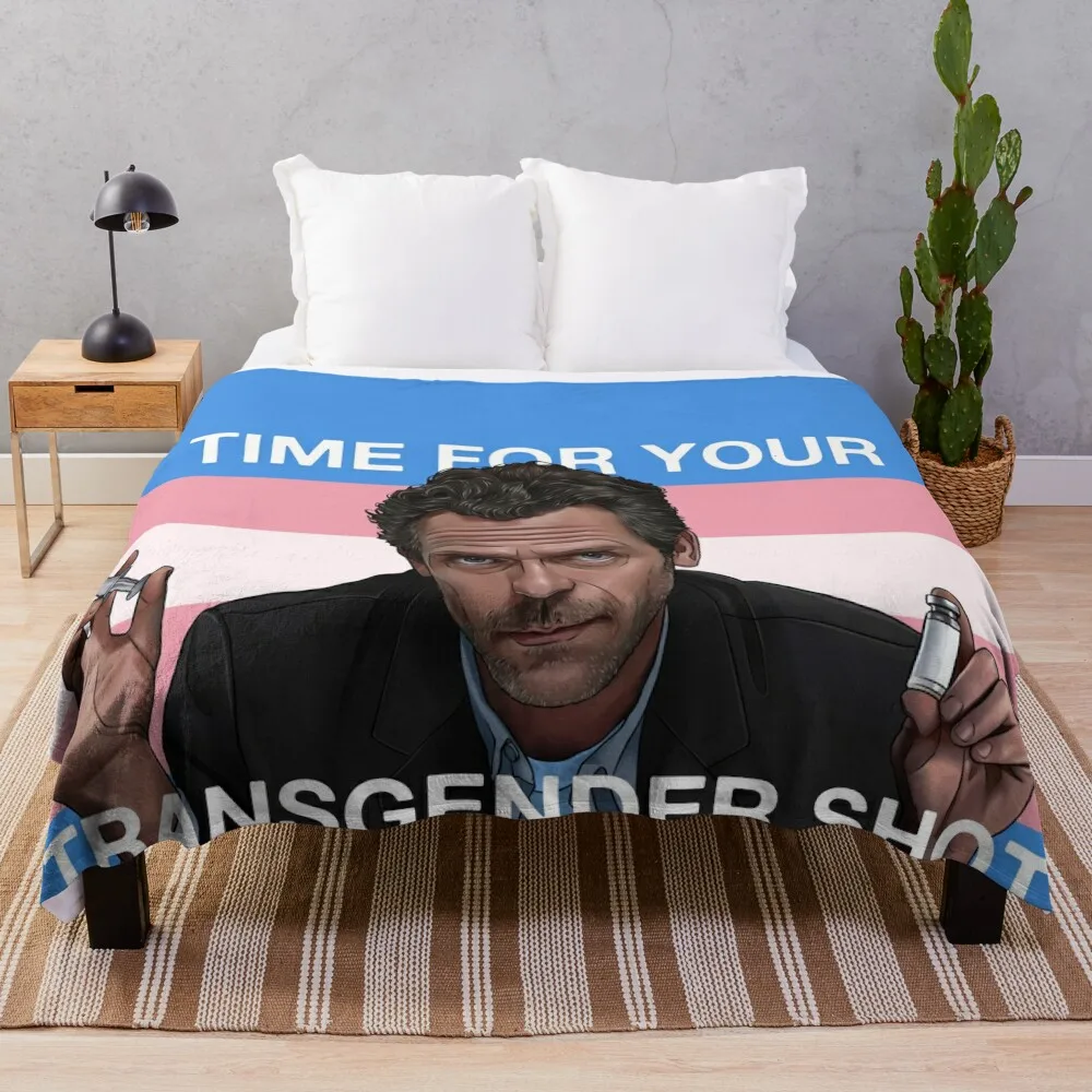 

Dr. House Trans Flag Throw Blanket Furrys Polar Blankets